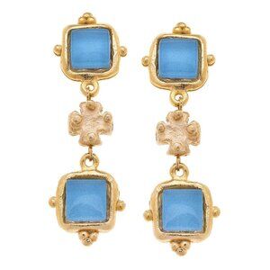 Timeless! Susan Shaw Charlotte Deux Tier French Glass Earrings